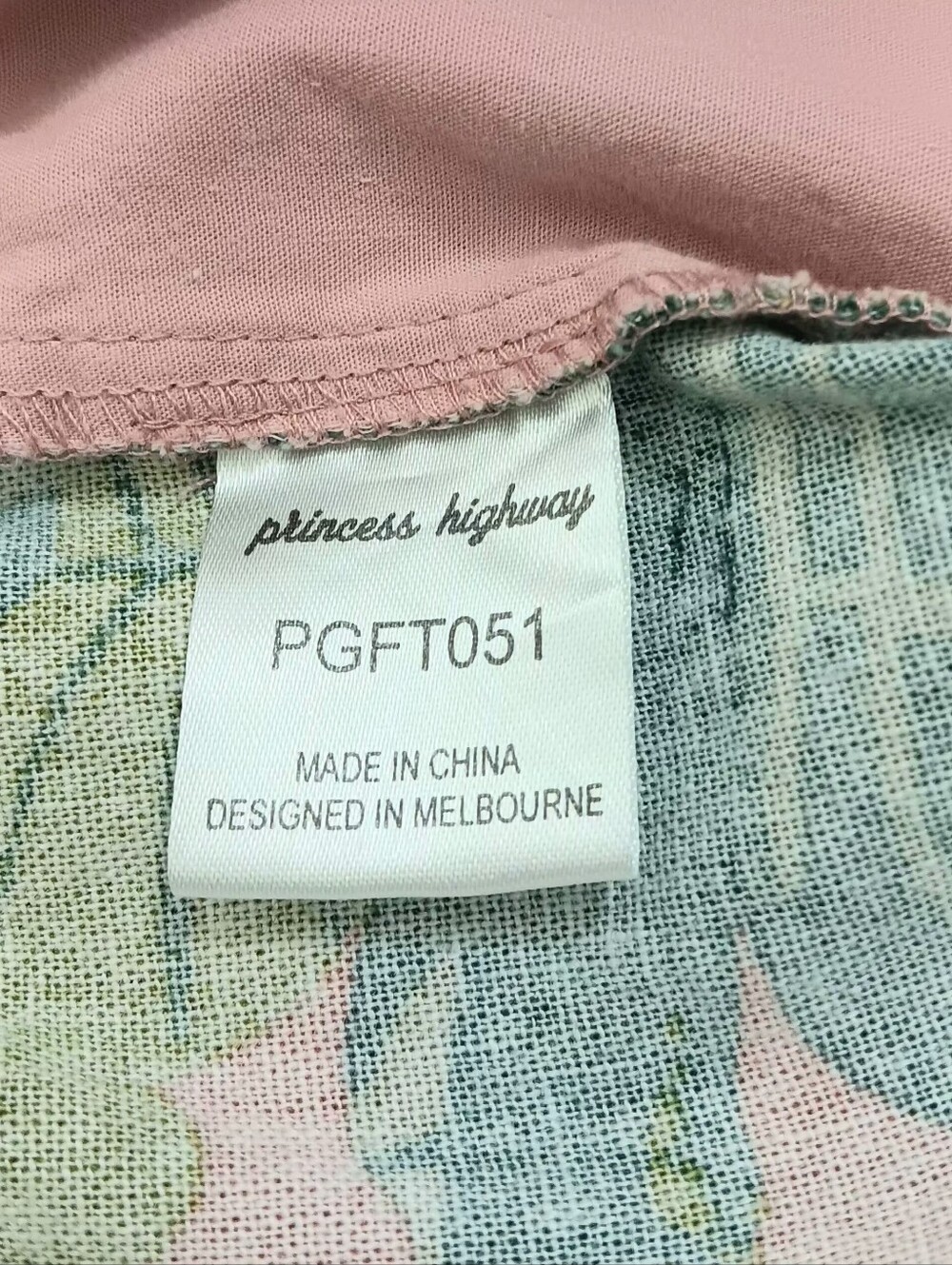 Princess Highway Monstera Linen Blend Wide Leg Pants Pink Green Tropical Sz 18 - Picture 9 of 10